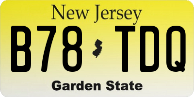 NJ license plate B78TDQ