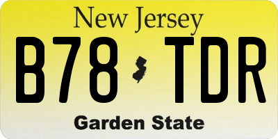 NJ license plate B78TDR