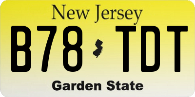 NJ license plate B78TDT