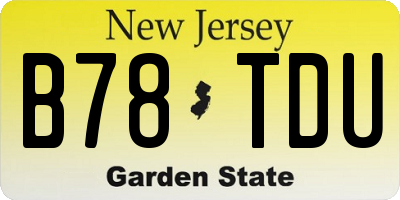 NJ license plate B78TDU