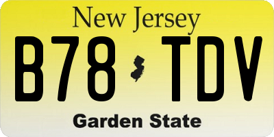 NJ license plate B78TDV