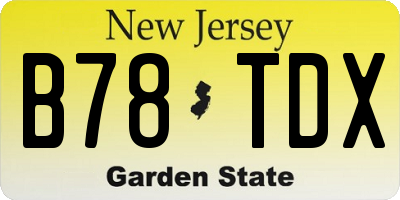 NJ license plate B78TDX