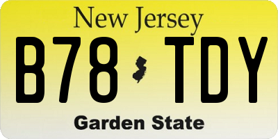 NJ license plate B78TDY