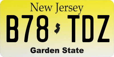 NJ license plate B78TDZ
