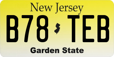 NJ license plate B78TEB