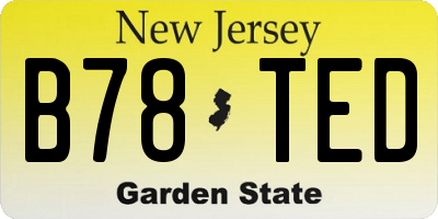 NJ license plate B78TED