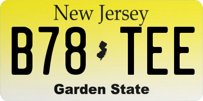 NJ license plate B78TEE