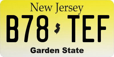NJ license plate B78TEF