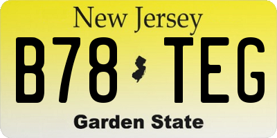 NJ license plate B78TEG