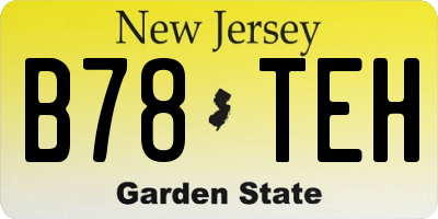 NJ license plate B78TEH