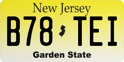 NJ license plate B78TEI