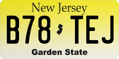 NJ license plate B78TEJ