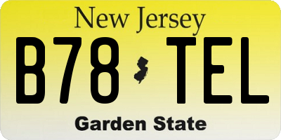 NJ license plate B78TEL