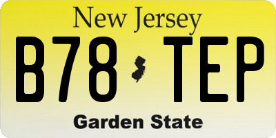 NJ license plate B78TEP