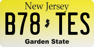 NJ license plate B78TES