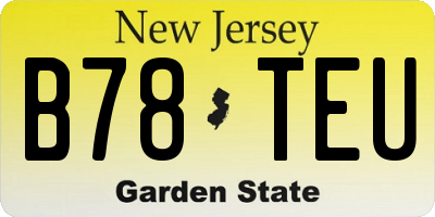 NJ license plate B78TEU