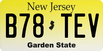 NJ license plate B78TEV