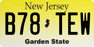 NJ license plate B78TEW
