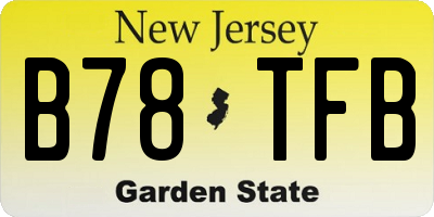 NJ license plate B78TFB