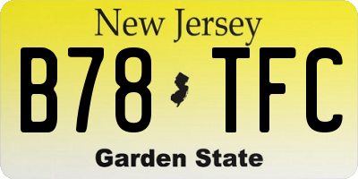 NJ license plate B78TFC