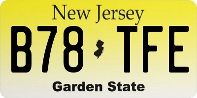 NJ license plate B78TFE