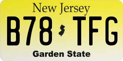 NJ license plate B78TFG