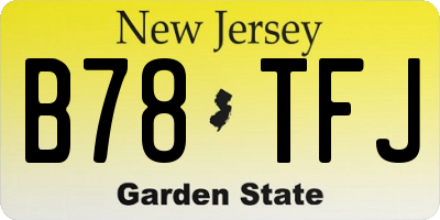 NJ license plate B78TFJ