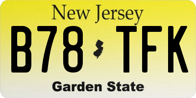 NJ license plate B78TFK