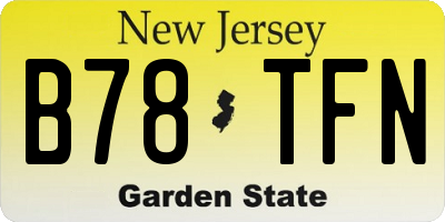 NJ license plate B78TFN