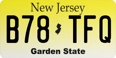 NJ license plate B78TFQ