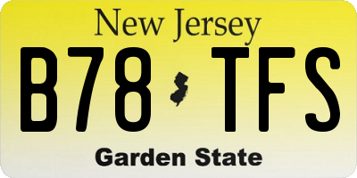 NJ license plate B78TFS
