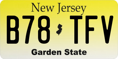 NJ license plate B78TFV