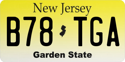 NJ license plate B78TGA