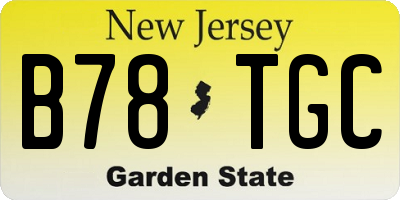 NJ license plate B78TGC