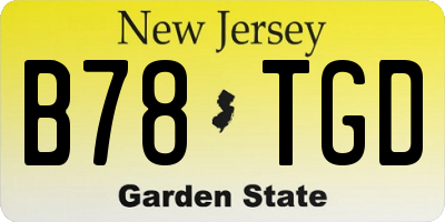 NJ license plate B78TGD
