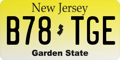 NJ license plate B78TGE