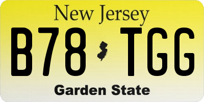 NJ license plate B78TGG