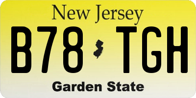 NJ license plate B78TGH