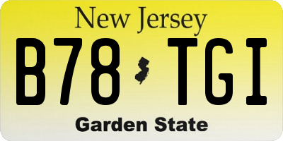 NJ license plate B78TGI