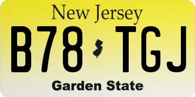 NJ license plate B78TGJ