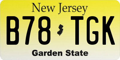 NJ license plate B78TGK