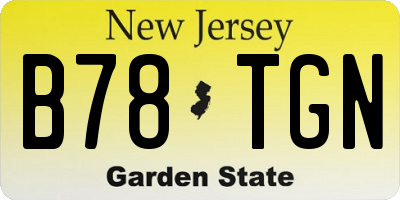 NJ license plate B78TGN