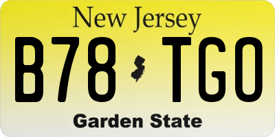 NJ license plate B78TGO