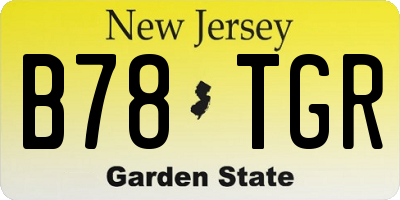 NJ license plate B78TGR