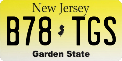 NJ license plate B78TGS