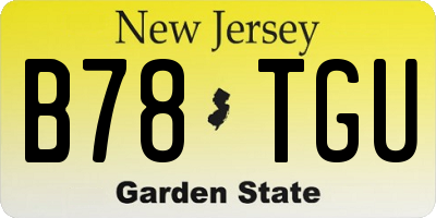 NJ license plate B78TGU
