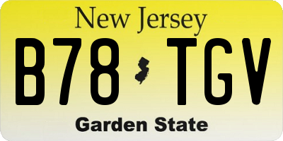 NJ license plate B78TGV