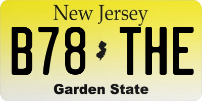 NJ license plate B78THE