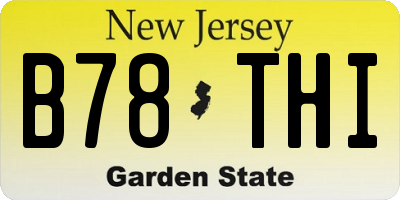 NJ license plate B78THI