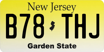 NJ license plate B78THJ